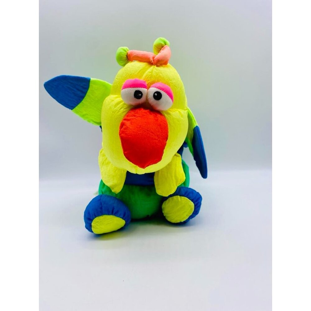 Vintage Prestige Toy Corp Neon Butterfly Bug Hand Puppet with Squeaking Sound